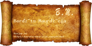 Beráts Maurícia névjegykártya